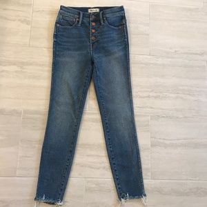 Madewell Women's 10'' High Rise Skinny Button Front Jeans